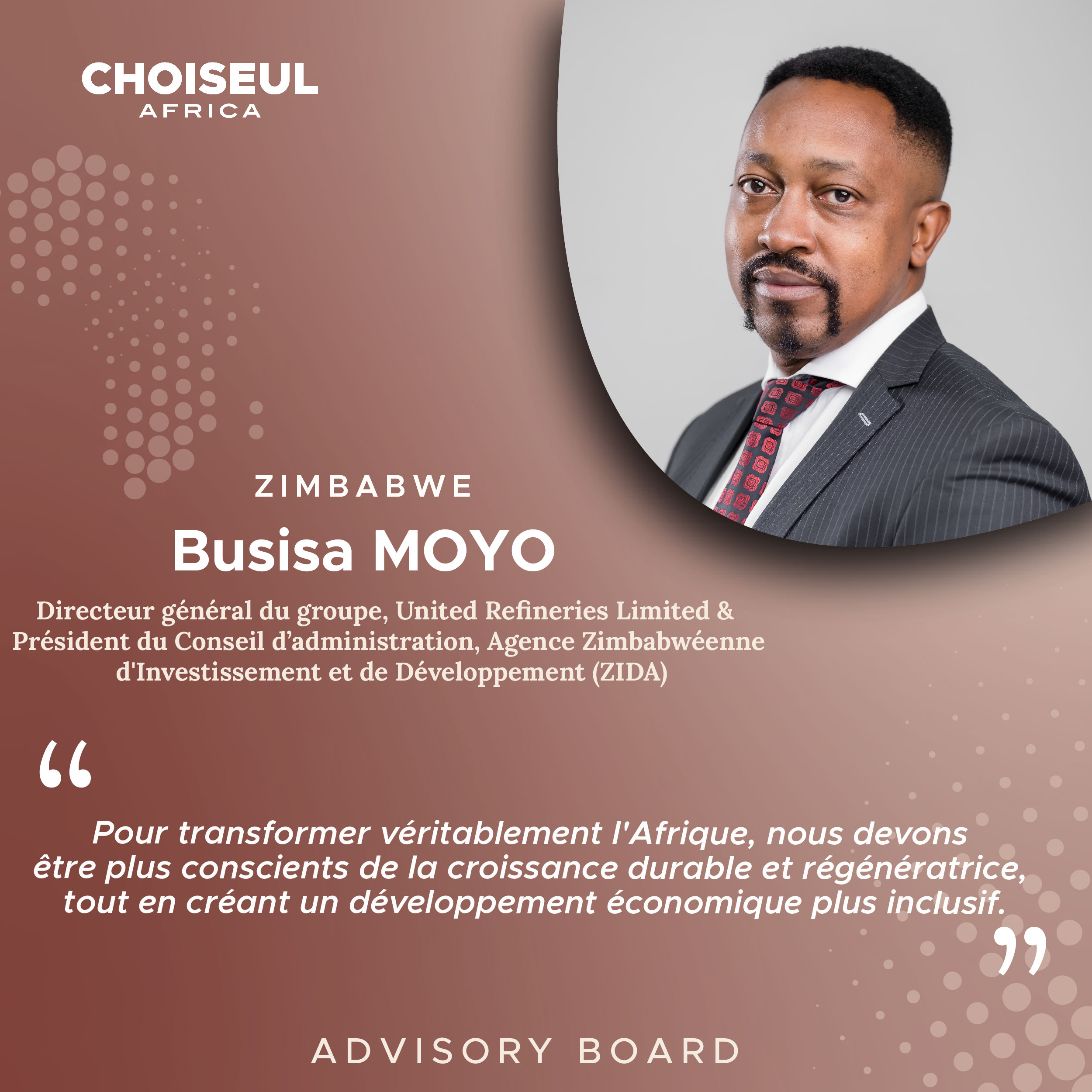 Portrait d’Advisory Board : Busisa MOYO