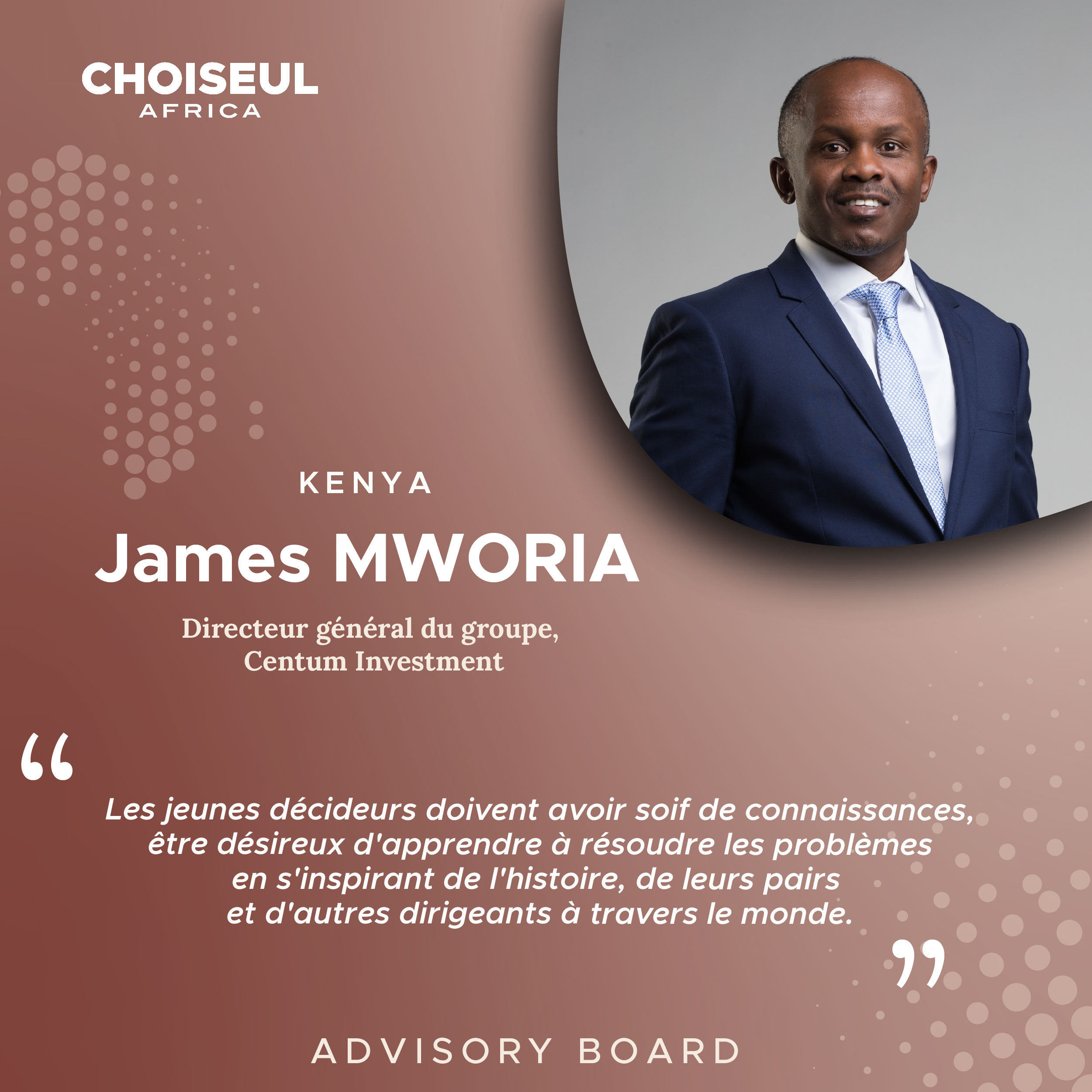 Portrait d’Advisory Board : James MWORIA