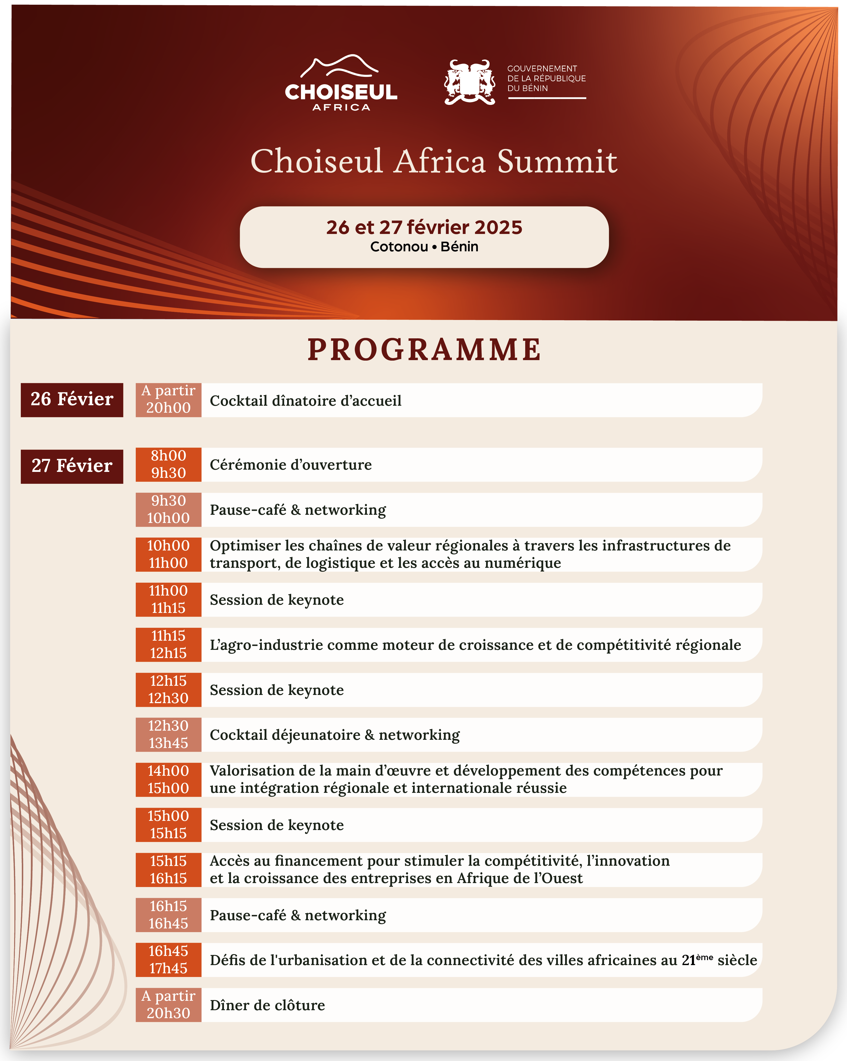 programme choiseul africa summit essor économique du bénin